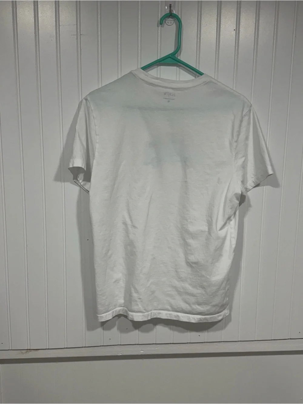 J. Crew Men’s White Short-Sleeve Tee with Light Blue Surf Van Graphic